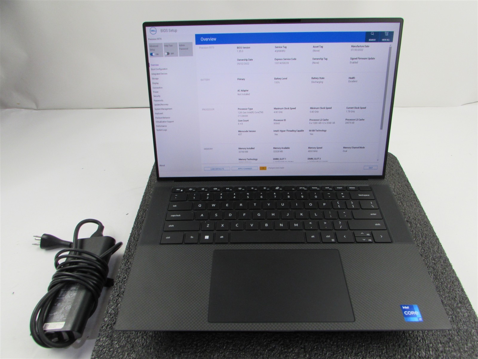 DELL PRECISION 5570 CORE I7-12800H 1TB SSD 32GB RAM NVIDIA RTX A1000 WIN 11 PRO