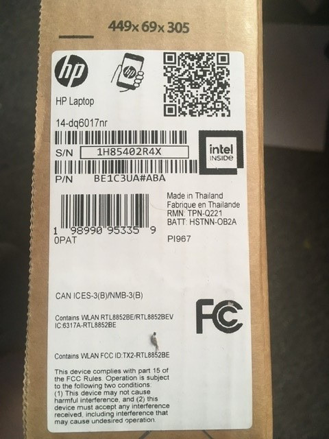 HP Laptop 14-dq6017nr 14″ HD Intel N150 4 GB ram 64 GB ssd “Win 11 -S” MS 365