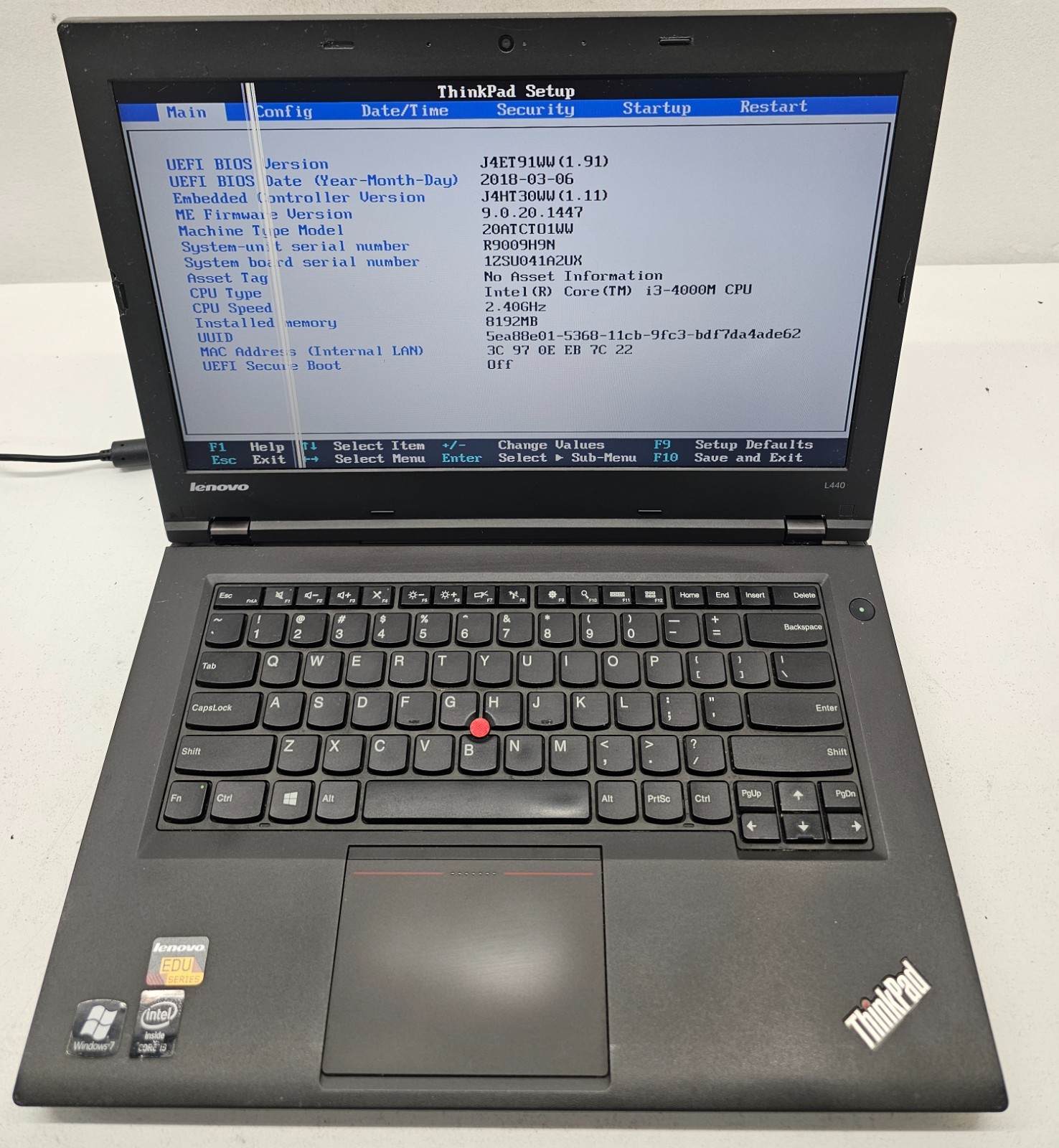 Lenovo ThinkPad L440 14″ Laptop Intel Core i3-4000M 8GB RAM NO HD/OS/BATT(FL)