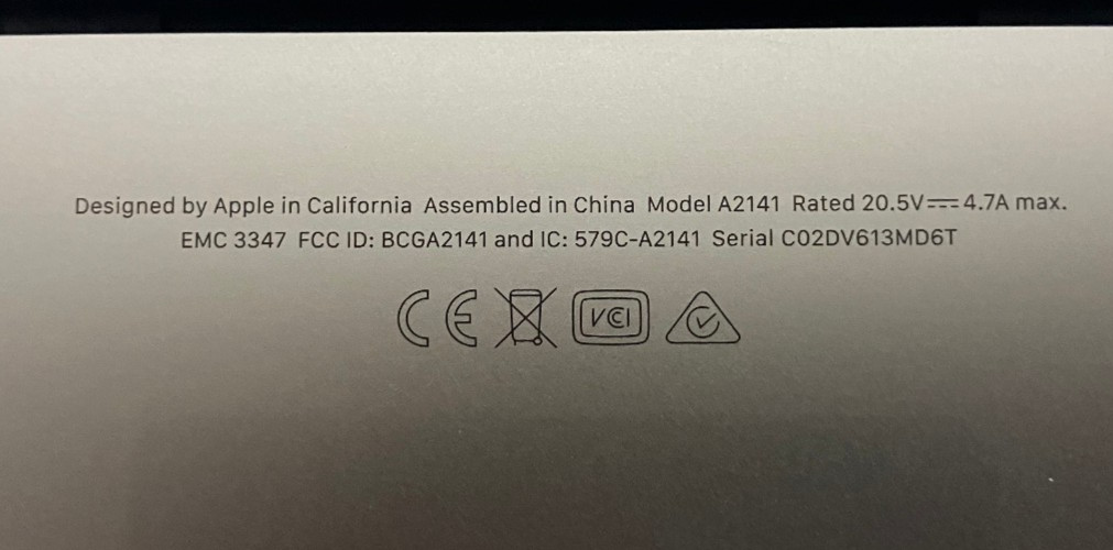 Apple MacBook Pro A2141 16″ Radeon 5500M 2.4GHz Intel Core i9-9980HK 64GB 1TB