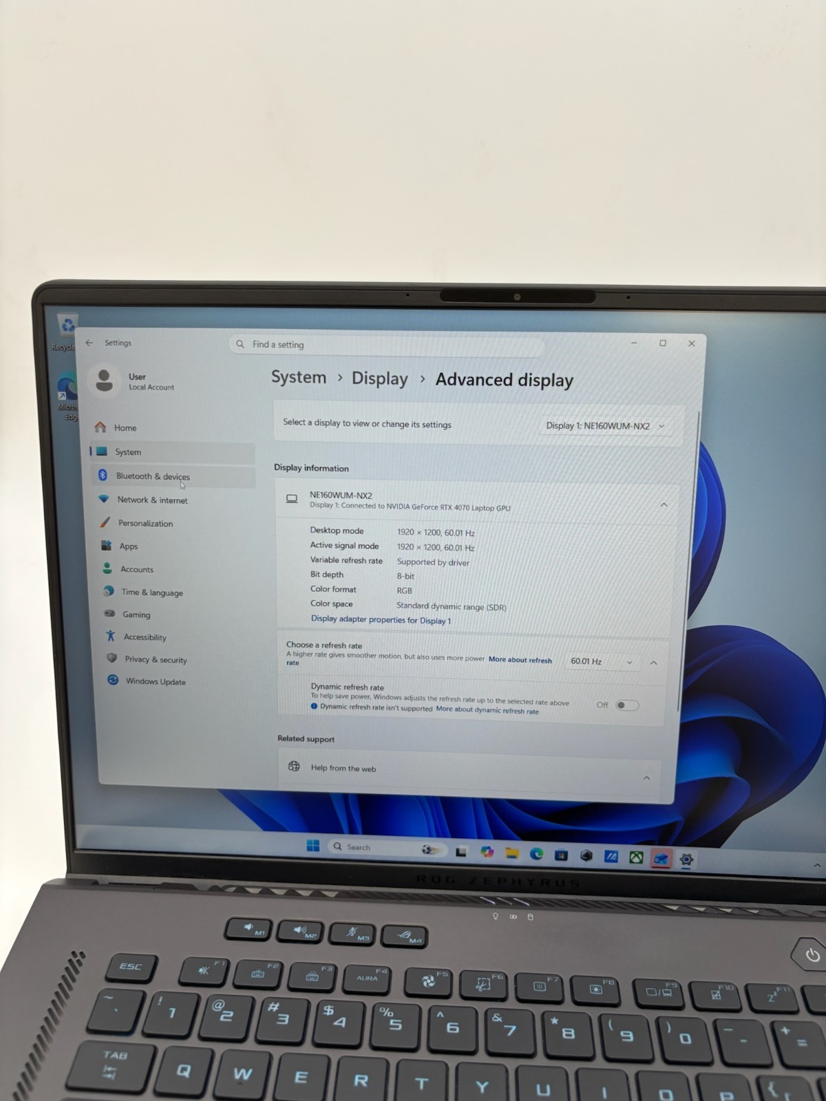 ASUS ROG Zephyrus G16 GU603VI 16″ 512 GB SSD 16 GB RAM i7-13620H RTX 4070