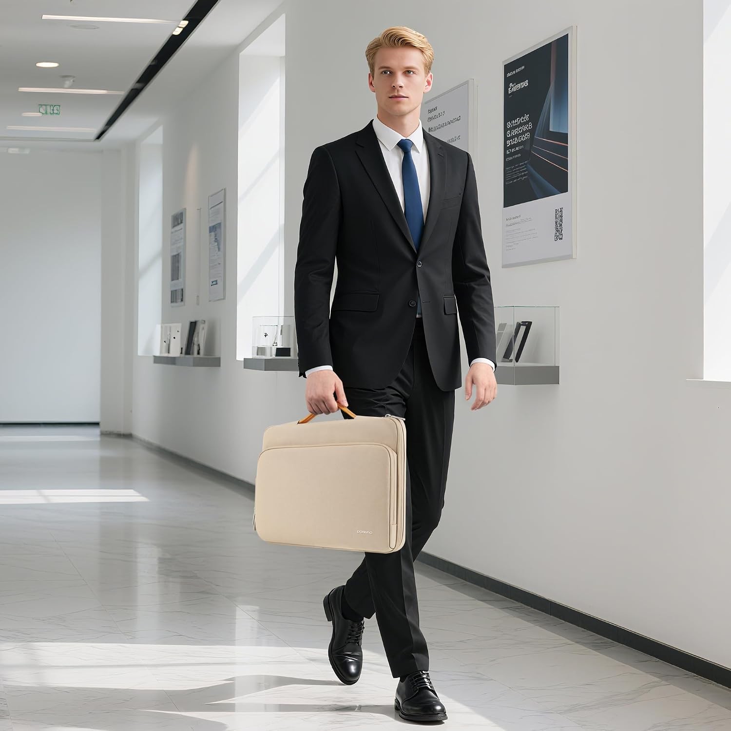 15.6 inch Laptop Case with Handle for 15 inch MacBook Air/Pro Laptop Case Beige