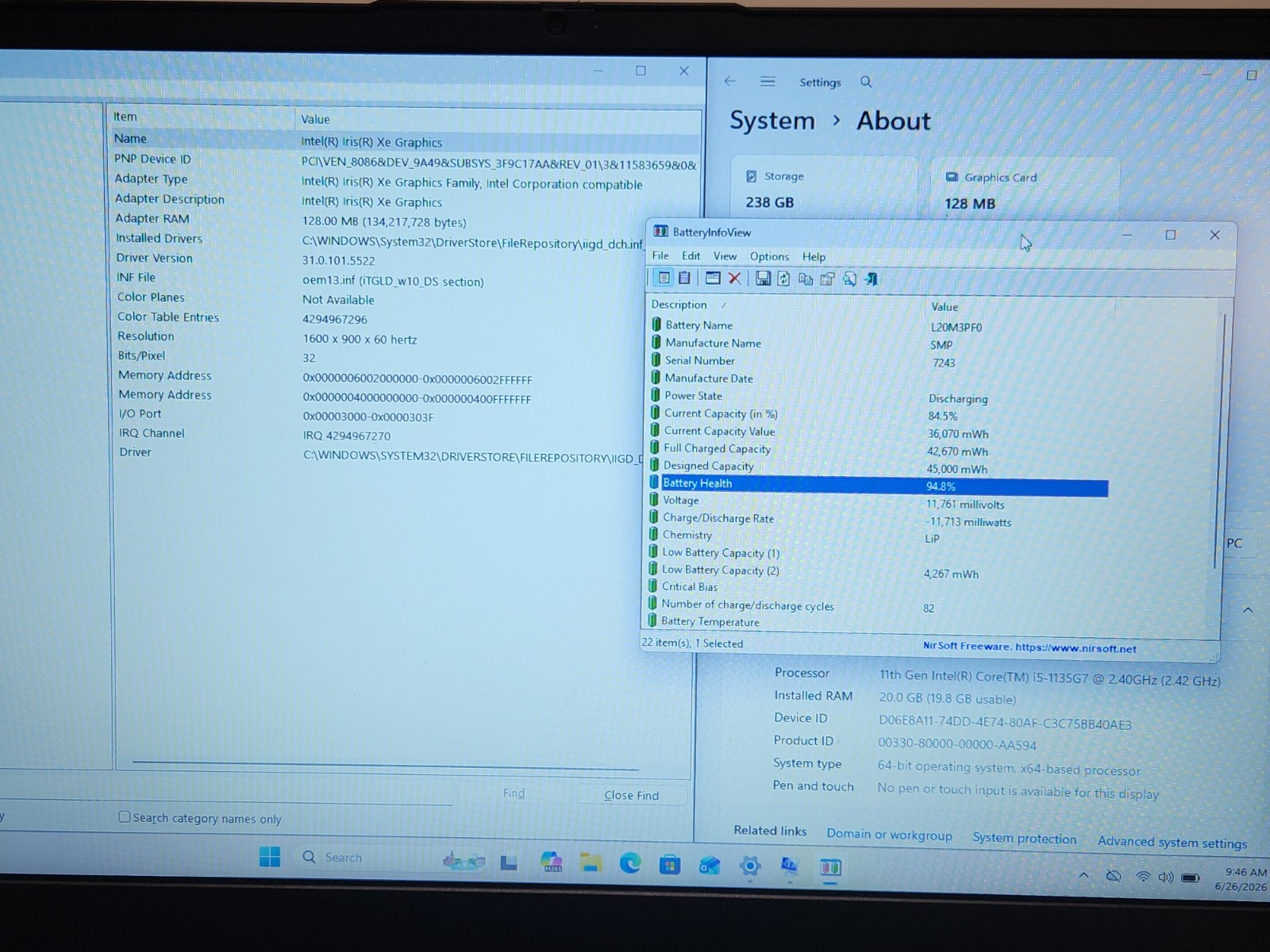 Lenovo Ideapad 3 17ITL6 17″ Laptop i5-1135G7 2.4GHz 20GB RAM 256GB SSD W11P