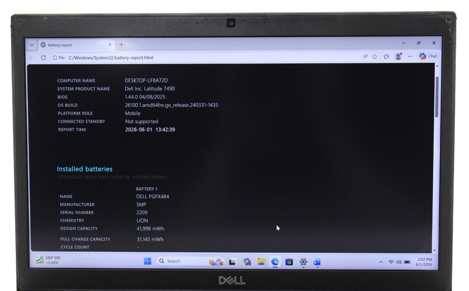 DELL LATITUDE 7490 14″ 2.6GHz i5-7300U 256GB SSD 16GB RAM Win 11 Pro ; 6181931