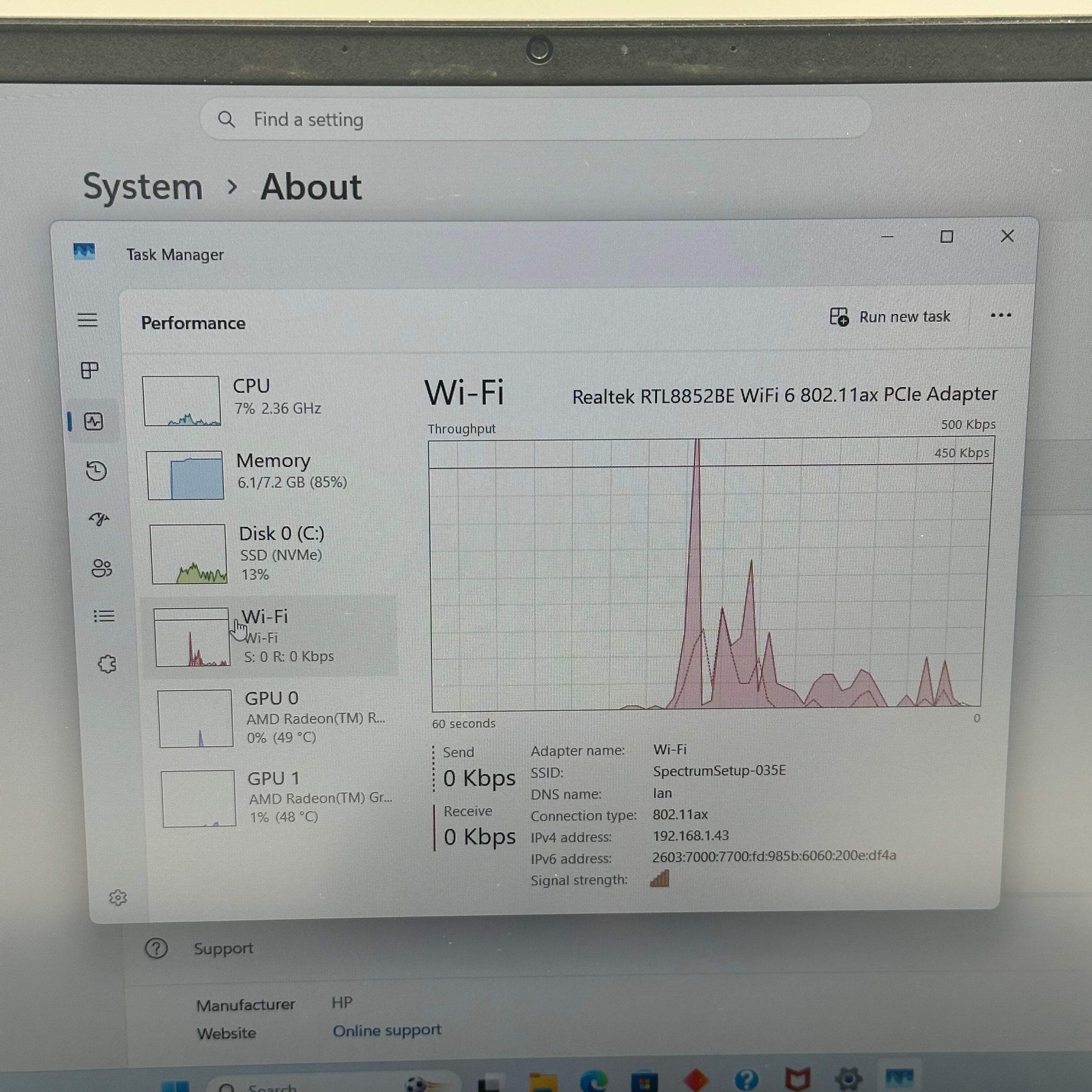 HP 15-fb2063dx 15.6″ Ryzen 5 7535HS 8GB 512GB SSD RX 6550M Laptop