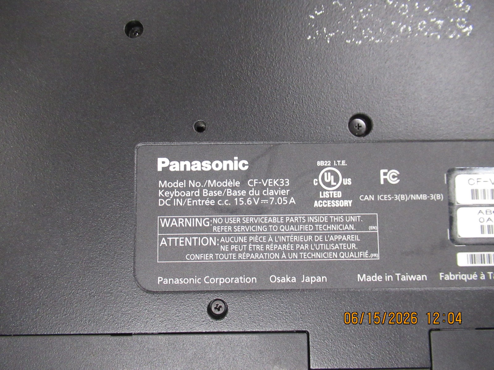 Panasonic Toughbook CF-33 2.8GHz i7-7600U 16GB 28100Hours Laptop+Stylus NO HD/AC
