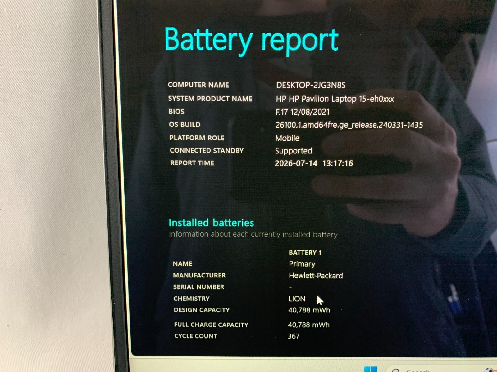 HP Pavilion 15-eh0015cl, AMD Ryzen 7 4700U 2GHz, 8GB RAM, 512GB SSD, Win11H