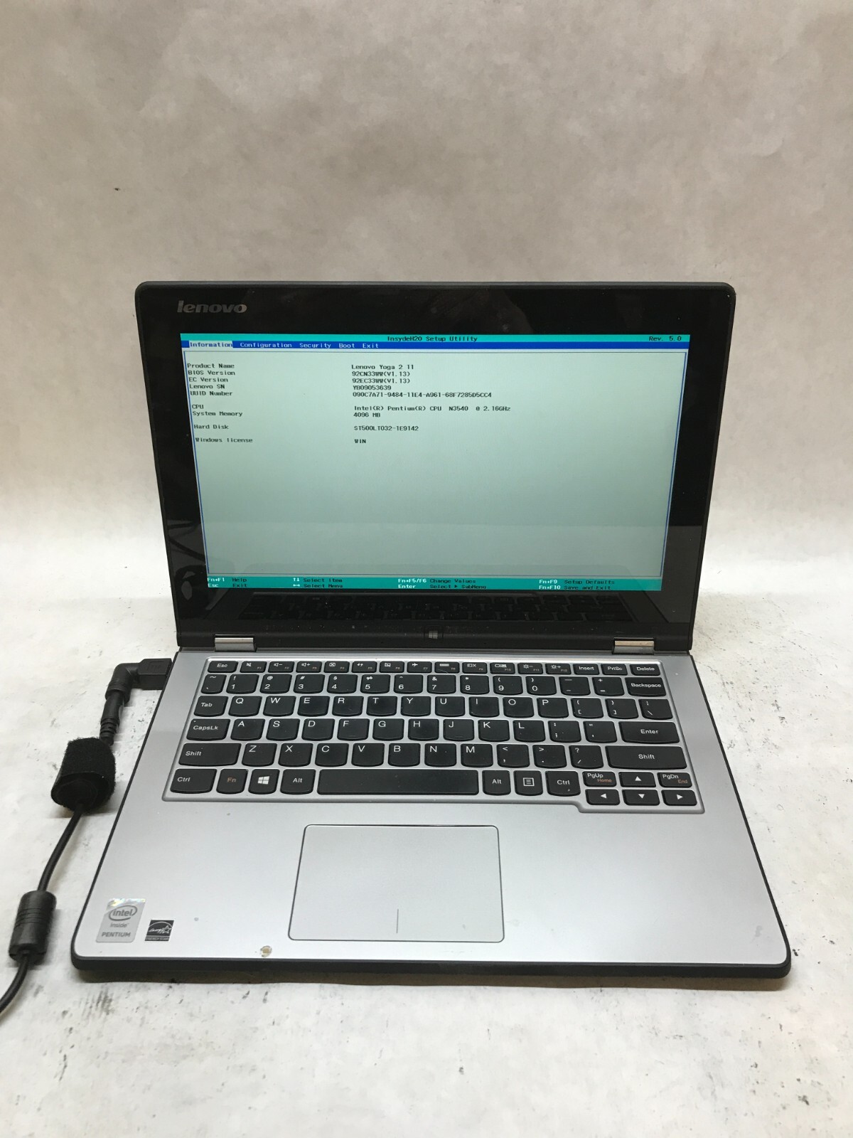 Lenovo Yoga 2 11 Laptop 11″ Pentium N3540 2.16GHz 4GB RAM 500GB HDD NO OS – -DW
