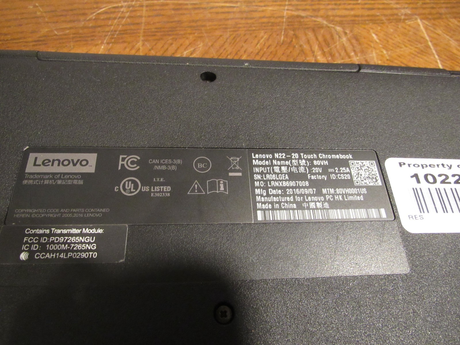 Lenovo N22-Touch screen 80VH Chromebook 11.6″ 16GB SSD WORKS