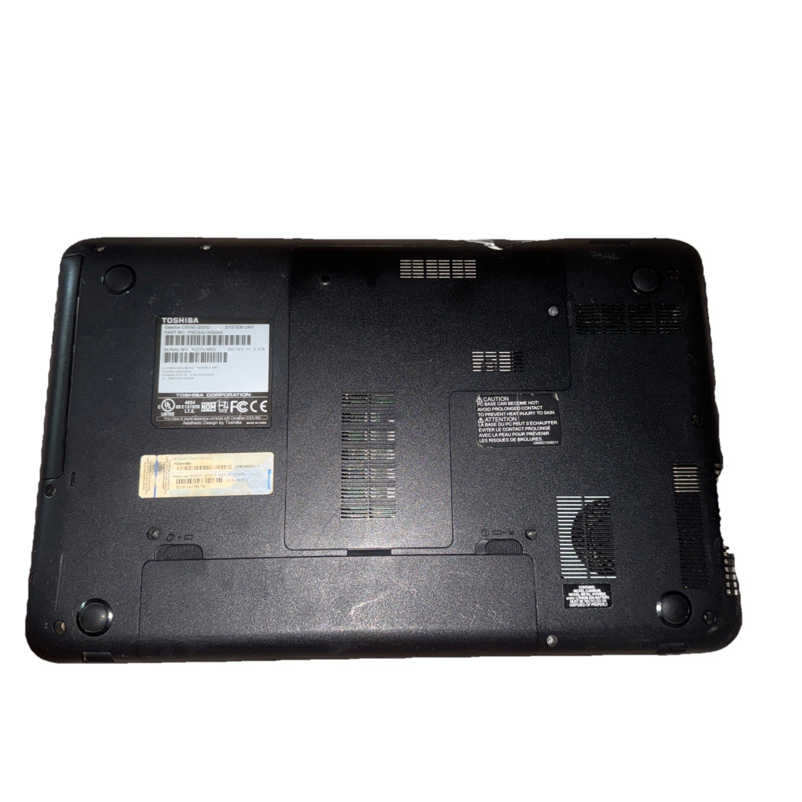 Toshiba Laptop Windows 7 Satellite – FOR PARTS NOT WORKING