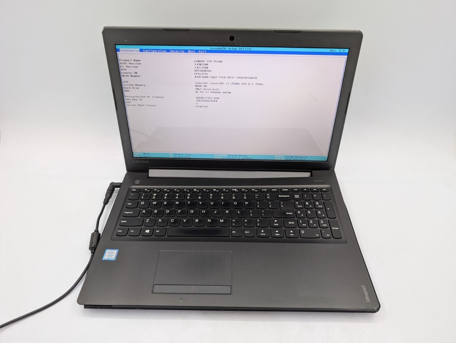 Lenovo IdeaPad 310-15IKB 15.6″ Display Intel Core i7-7500U 4GB RAM Black Laptop