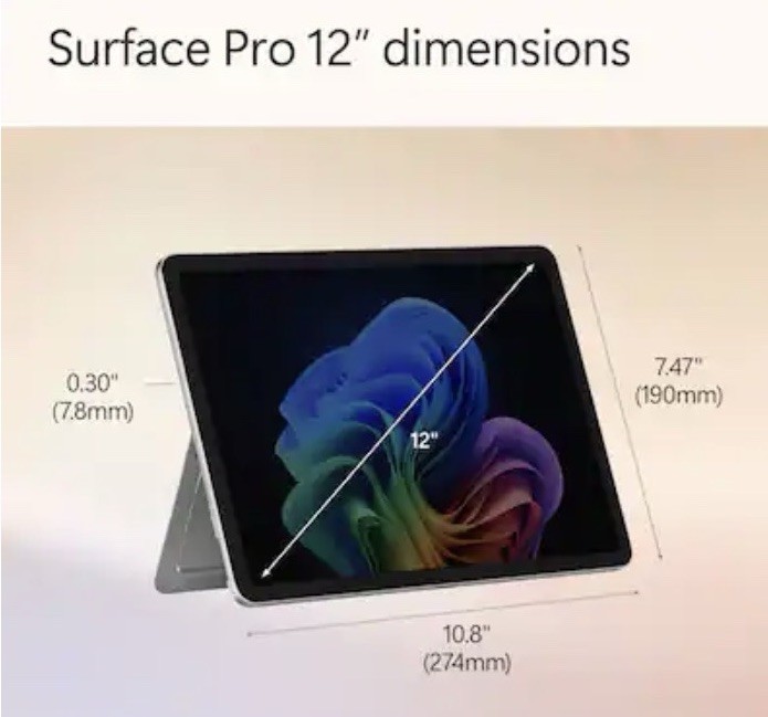 Microsoft Surface Pro Copilot+ PC 12″ Snapdragon X Plus 16GB RAM 256GB Platinum