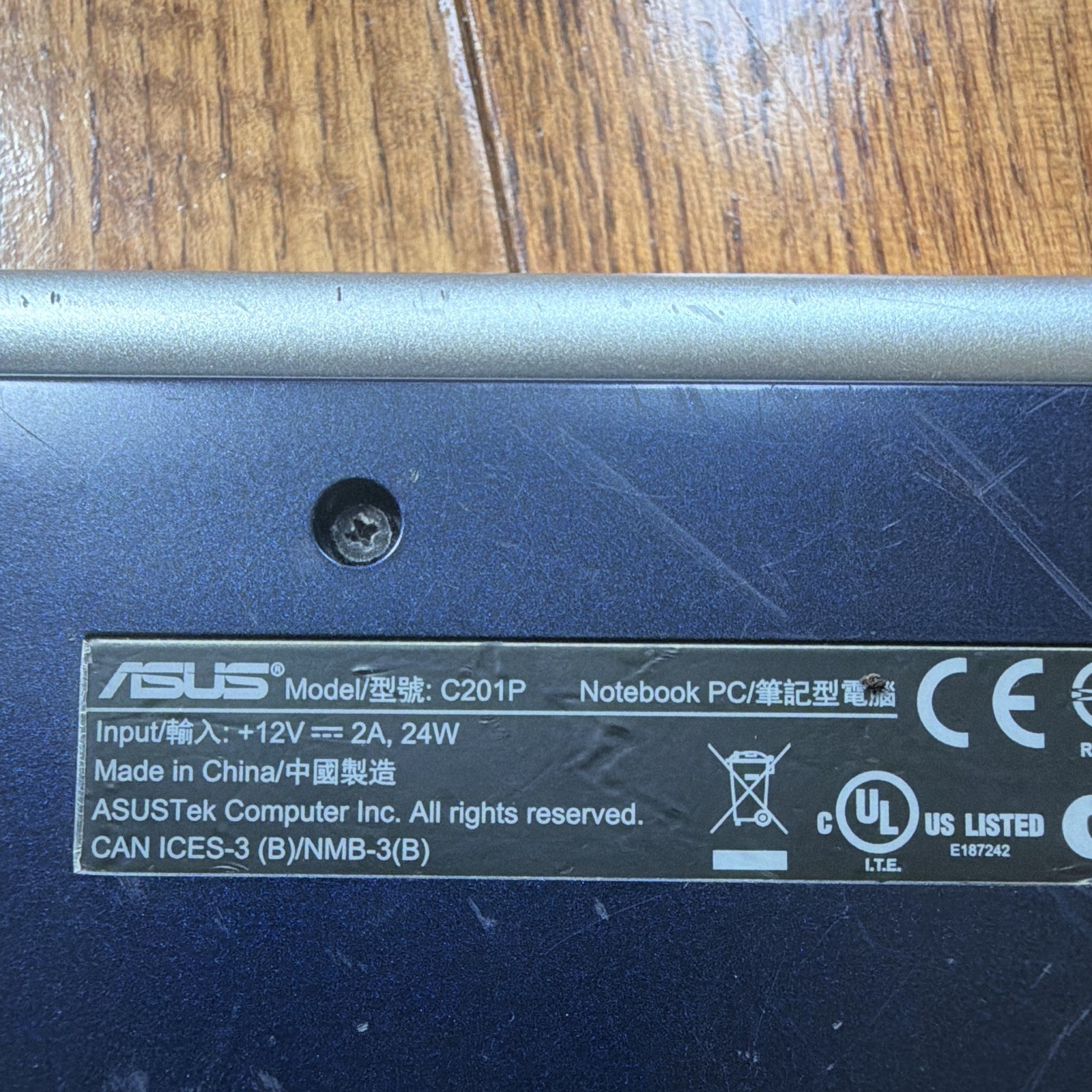 ASUS Chromebook C201P 11.6in Intel Celeron 4GB 16GB eMMC Chrome OS Blue