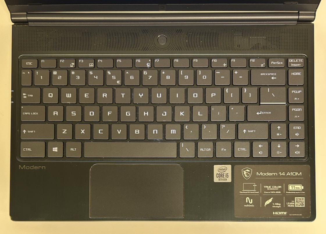 MSI Modern 14 A10M Laptop Intel i5-10210U @1.6GHz – 8GB RAM – 256GB NVMe – W11H