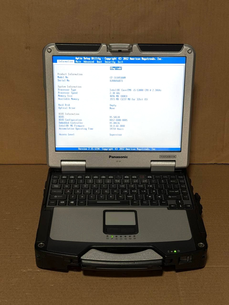 Panasonic Toughbook CF-31 Core i5 5300U 4GB RAM NO HDD/NO CADDY/NO Charger