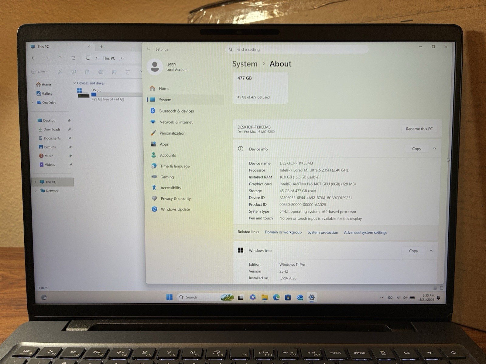 Grade A DELL Pro Max MC16250 Ultra 5 235H 16GB 512GB LTE 16″ FHD+ 2Yrs Warranty!