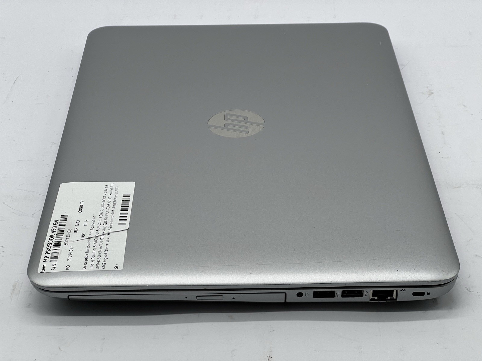 HP ProBook 450 G4, i5-7200U CPU, @ 2.50GHz, 8GB RAM, 500GB SSD-No OS/Charger
