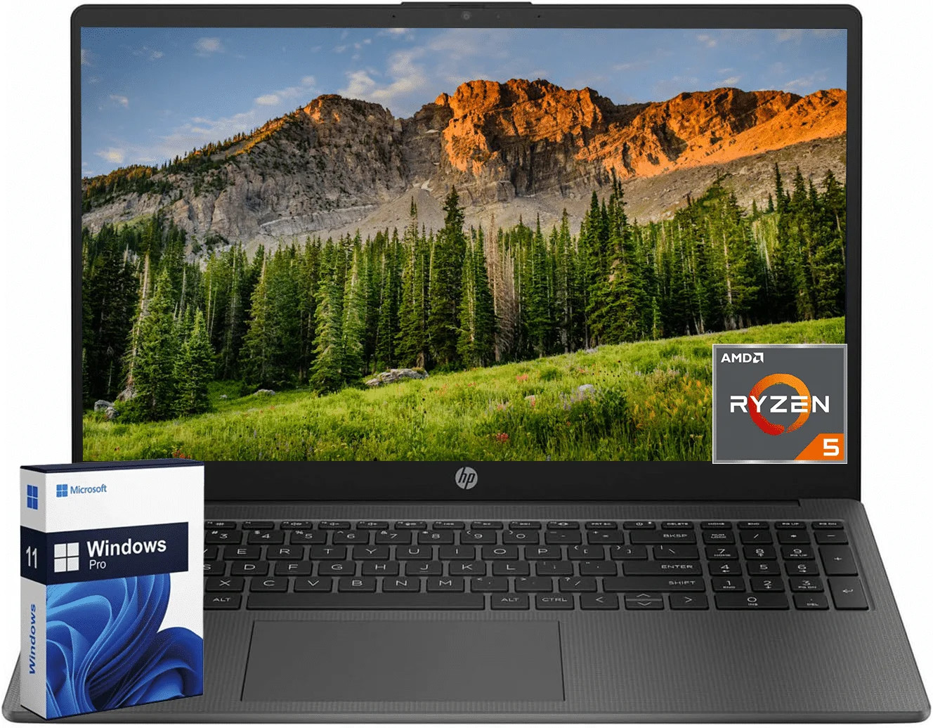 HP 255 G10 15.6″ FHD Laptop Ryzen 5 7530U 16GB RAM 512GB SSD Win11 Pro Silver