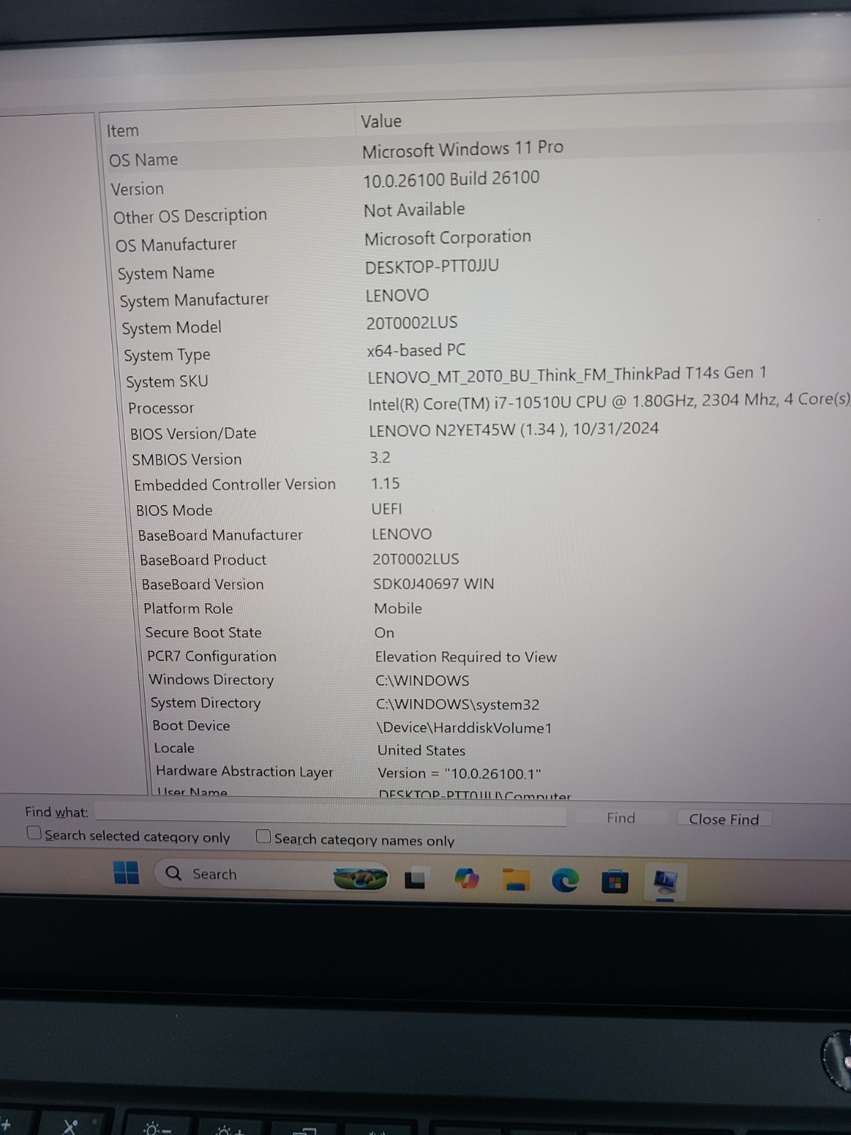 Lenovo ThinkPad T14s Gen. 1 i7-10510U 1.8GHz 8GB Ram 256GB SSD Win 11 Pro TOUCH