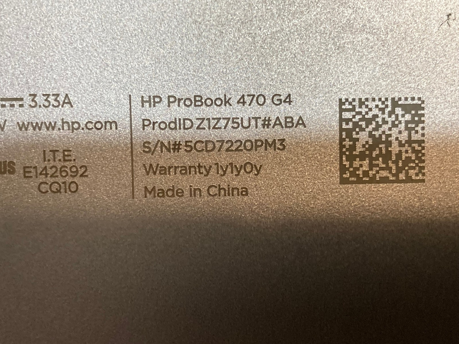 HP ProBook 470 G4 i7, 8GB 1TB DVDRW 17.3″ Parts/Repair no power