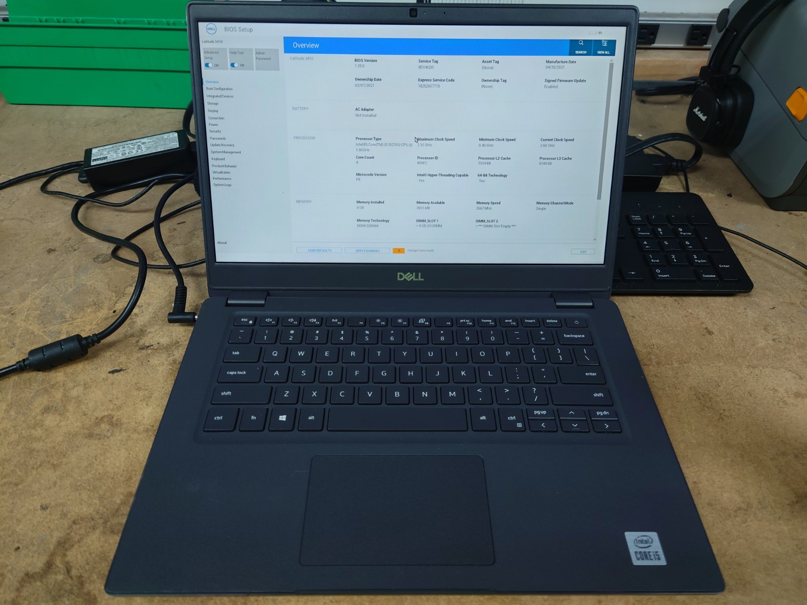Dell Latitude 3410 14″ HD i5-10210U 8GB RAM No OS/SSD