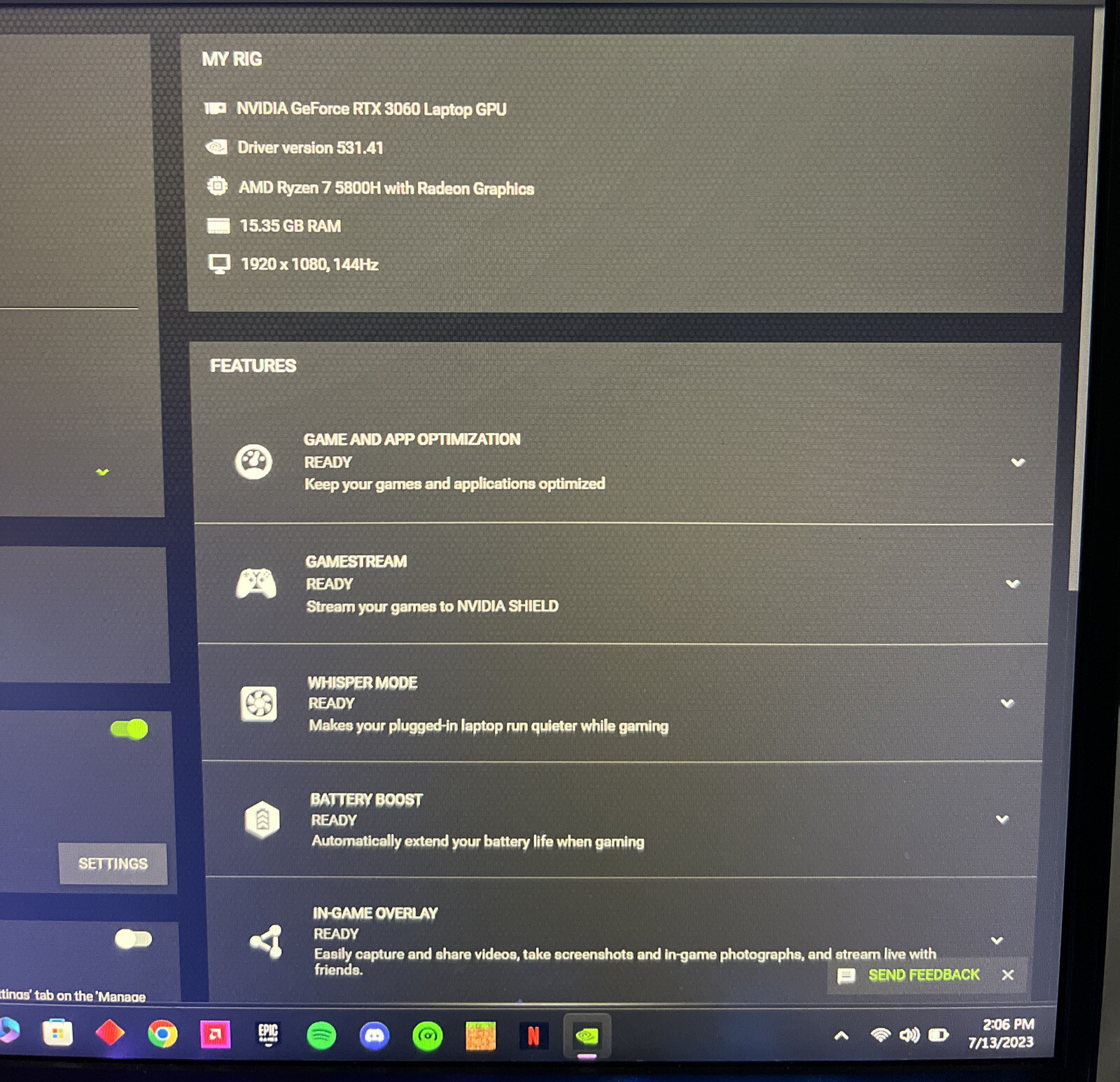 HP Omen – 15.6″ Gaming Laptop – AMD Ryzen 7 – 16gb Memory – RTX 3060 – 512gb SSD