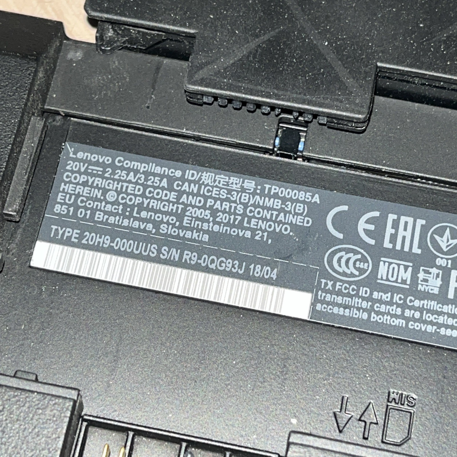 LENOVO THINKPAD T570 INTEL CORE I5-7300U 2.60GHZ 8GB RAM NO HD