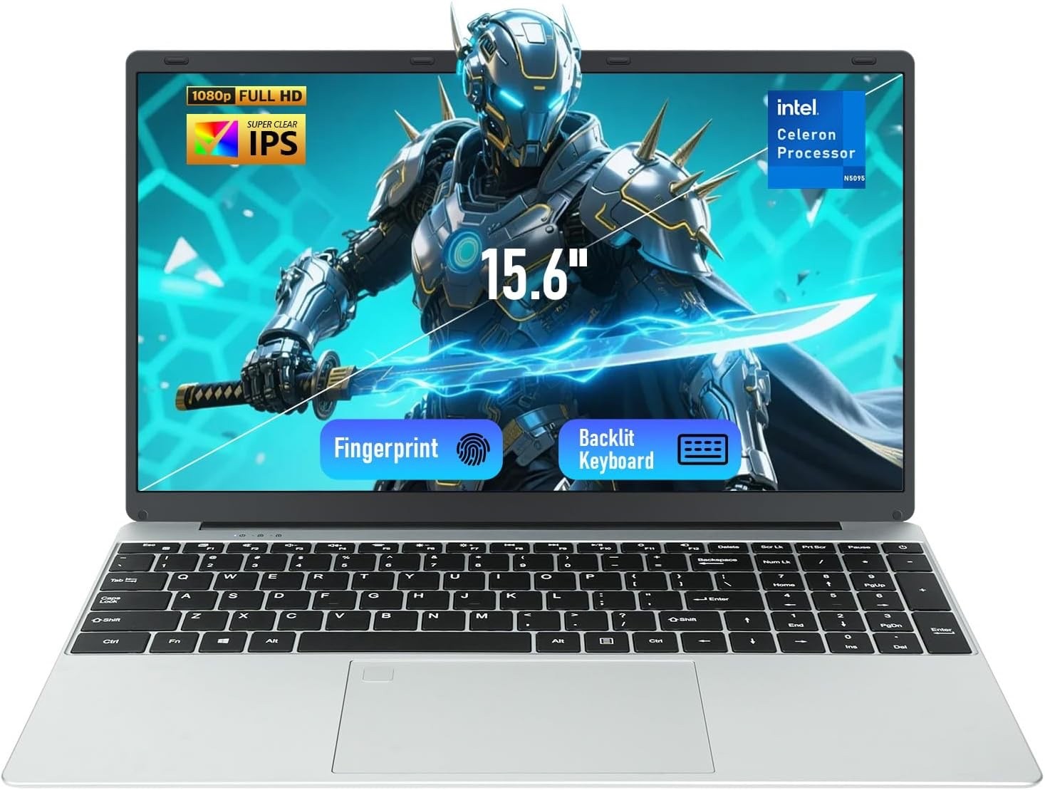 15.6 IPS-FHD-Laptop, 16GB RAM 512GB SSD, Intel Celeron N5095 Fingerprint NEW
