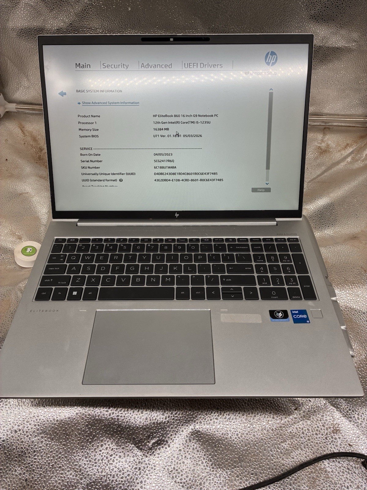 HP EliteBook 860 16 inch G9 Notebook PC i5-1235U 16GB RAM 256GB SSD Wins 11