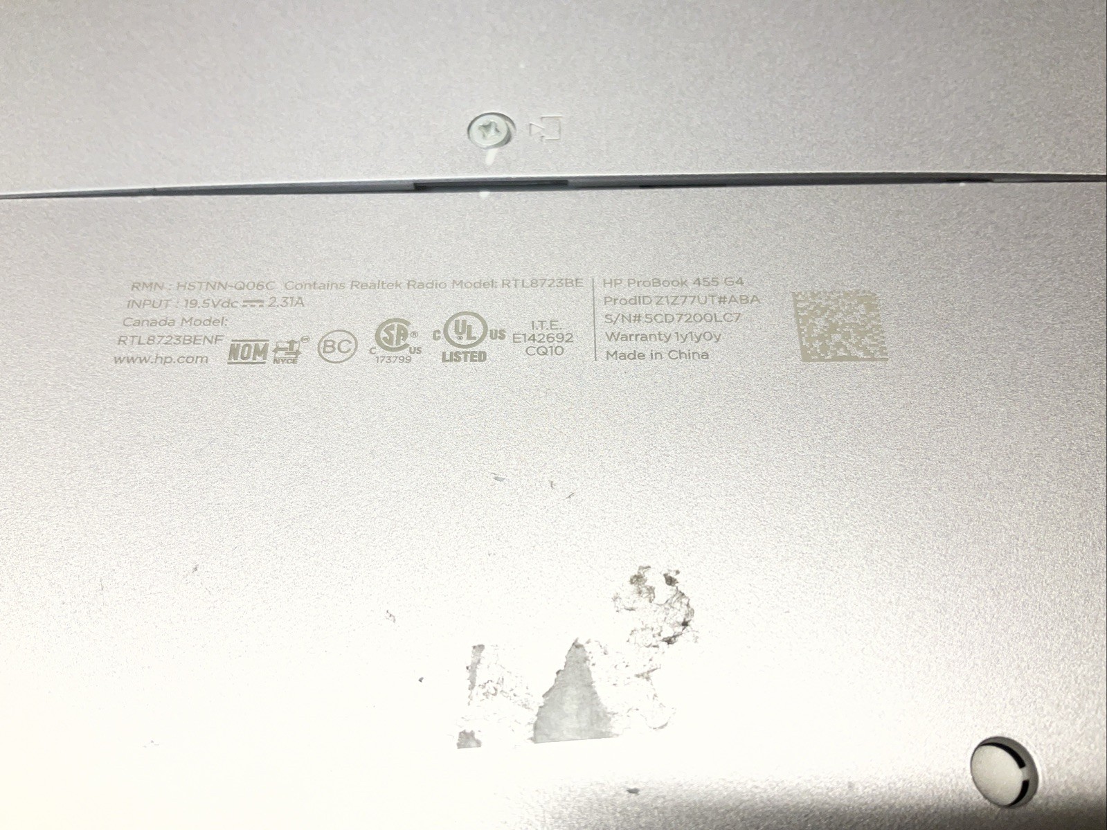 ProBook 455 G4 / AMD A9-9410 / No RAM Laptop Notebook PC / P10