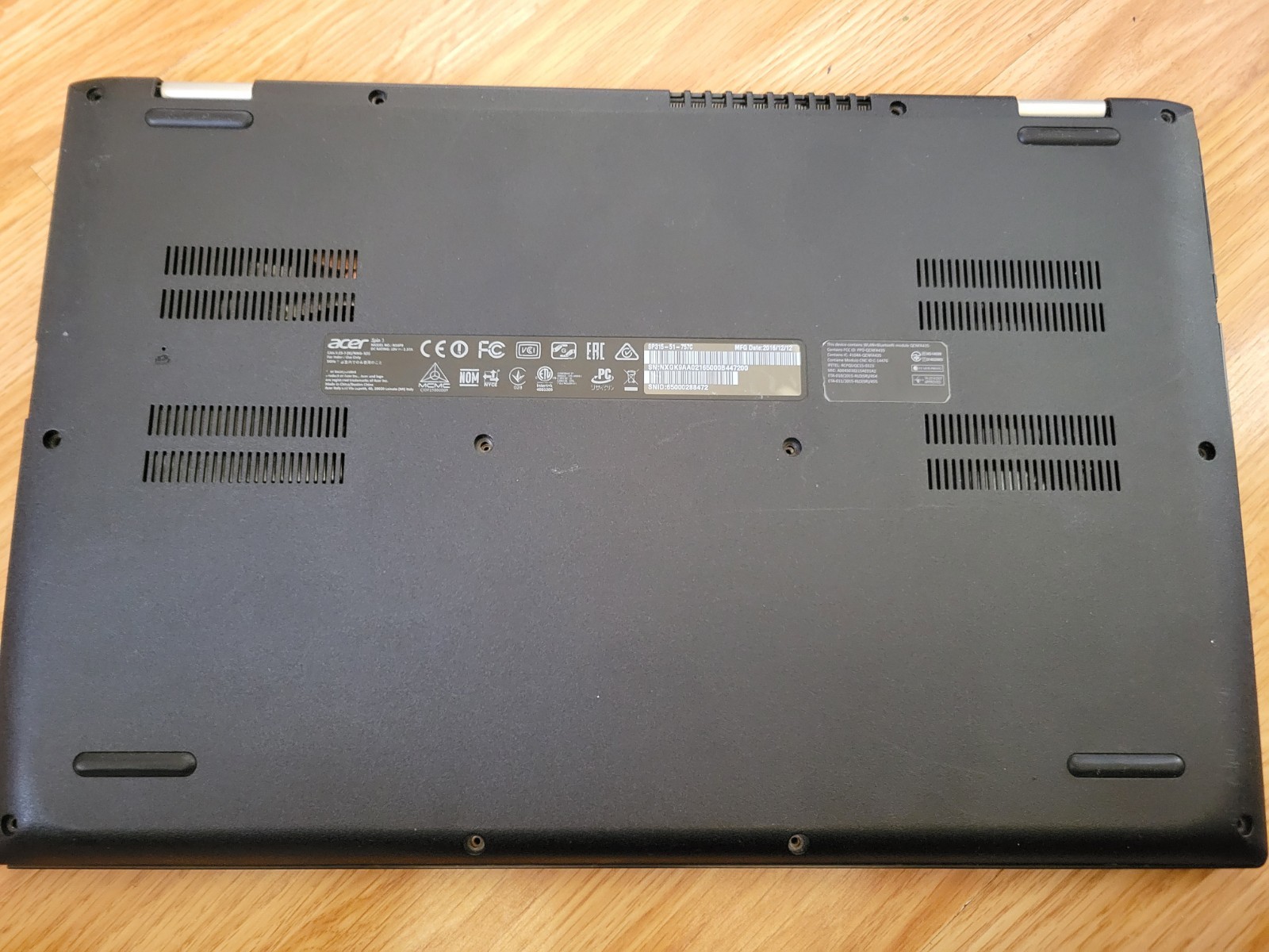 i7 Acer Spin 3 N16P9 Laptop Computer For Parts, Touchscreen No Ram Ssd