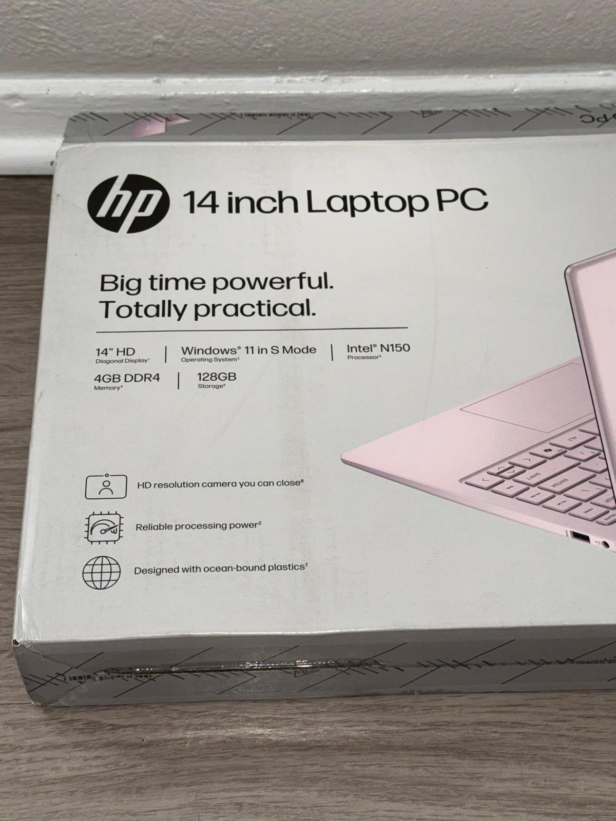 HP Laptop 14-ep2011wm 14″ Intel N150 4GB 128GB UFS Win11 S Pink Webcam
