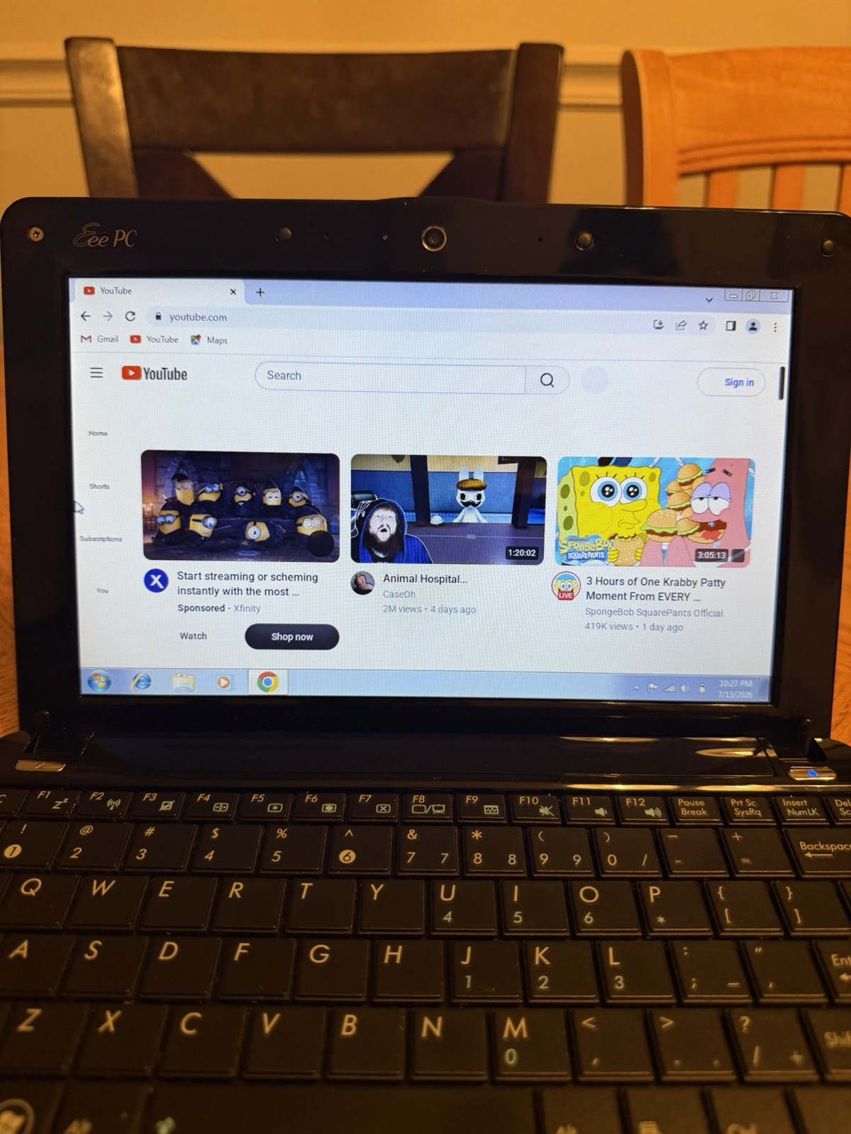 Asus EEE PC 1005HA Windows 7 10in Mini Black Laptop Intel Atom N280 220Gb HDD