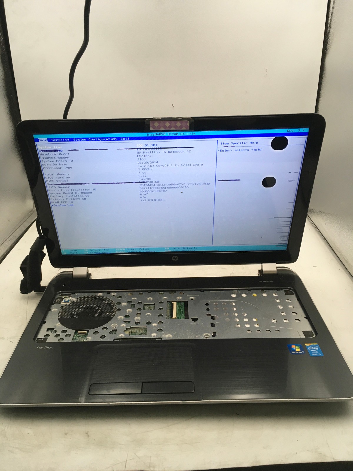 HP PAVILION 15T N200 – BOOTS TO BIOS – INTEL I5 4200U – 4GB RAM – READ DESC – BB
