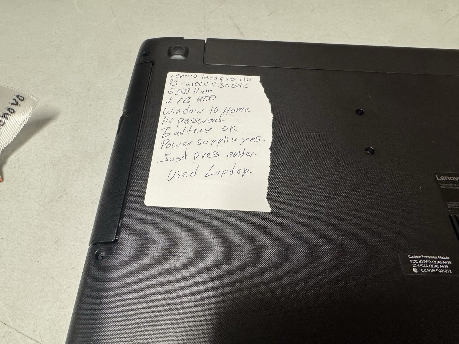 Lenovo IdeaPad 110-15ISK i3-6100U 6GB RAM 1TB HDD Win 10 Home
