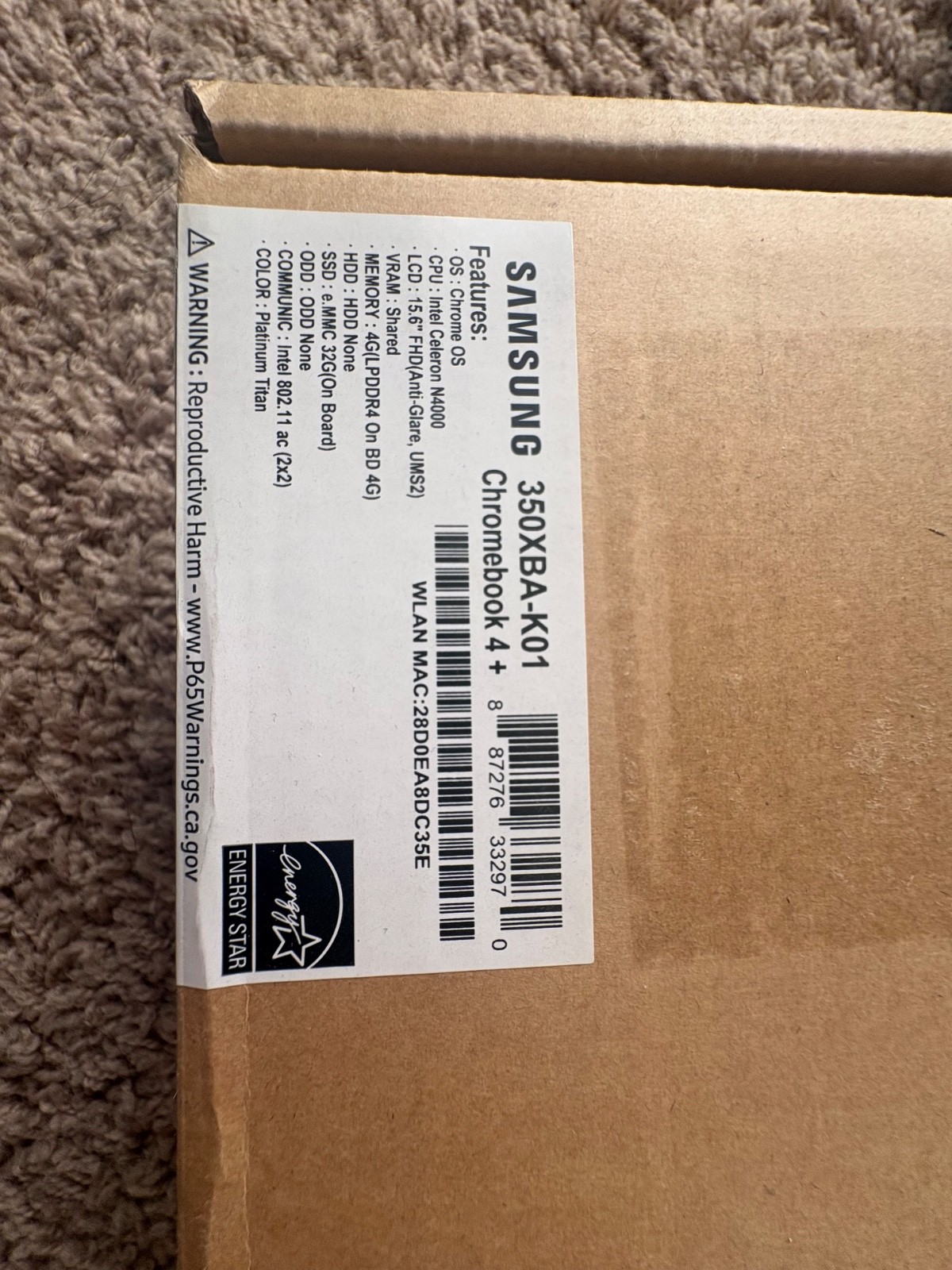 Samsung 350XBA-K01 Chromebook 4+ Laptop