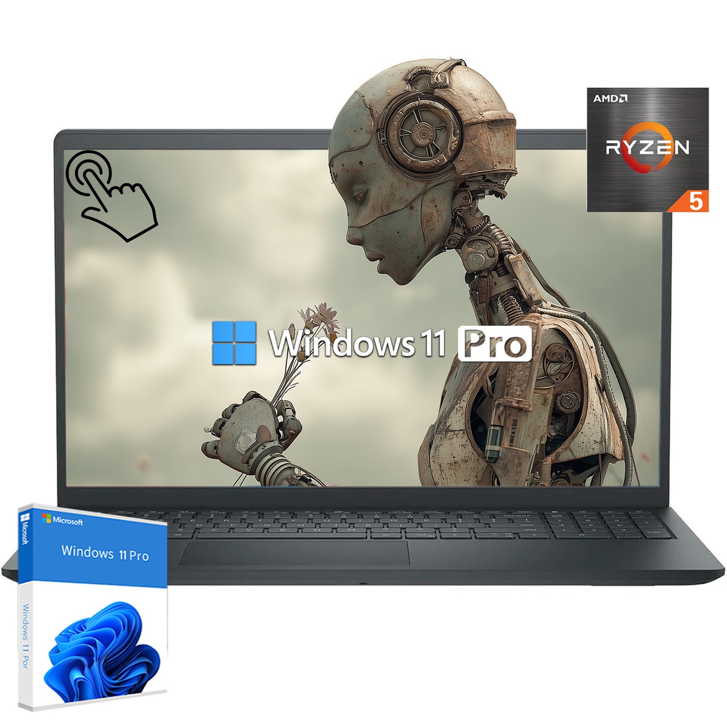 Dell Inspiron 15.6″ Touch Laptop computer 4.5 GHz Ryzen 7 16GB RAM 512GB W11Pro