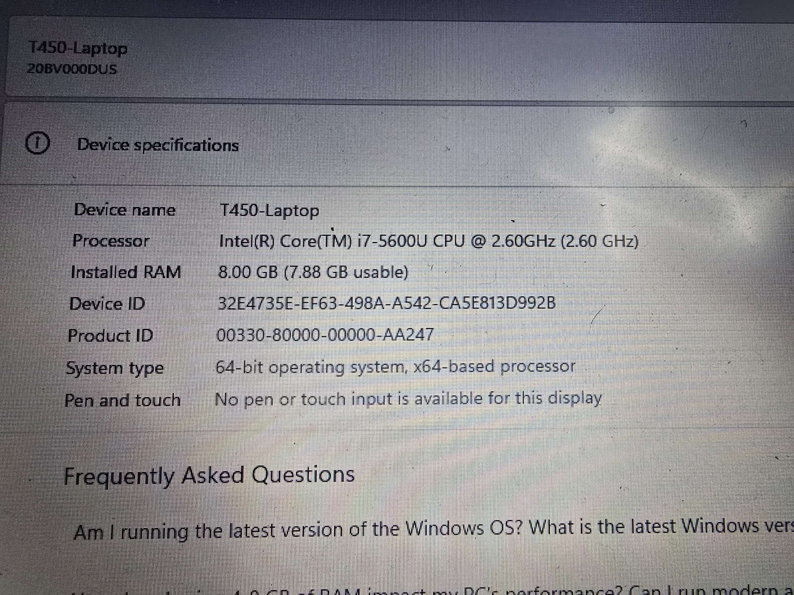 Lenovo ThinkPad T450 14″ (500GB, Intel Core I5 5th Gen., 2.3GHz, 8 GB) Laptop –