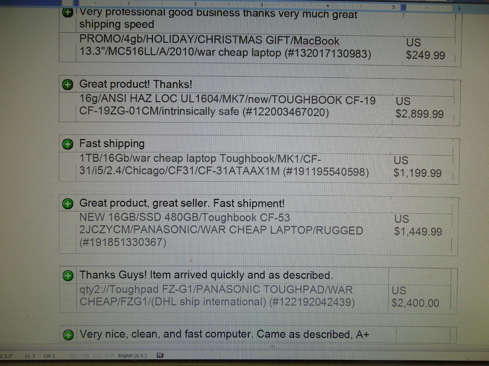 LAN/PANASONIC TOUGHPAD FZ-G1 MK4 I5 2.4GHZ 8GB, 256GB SSD 4G LTE/win11