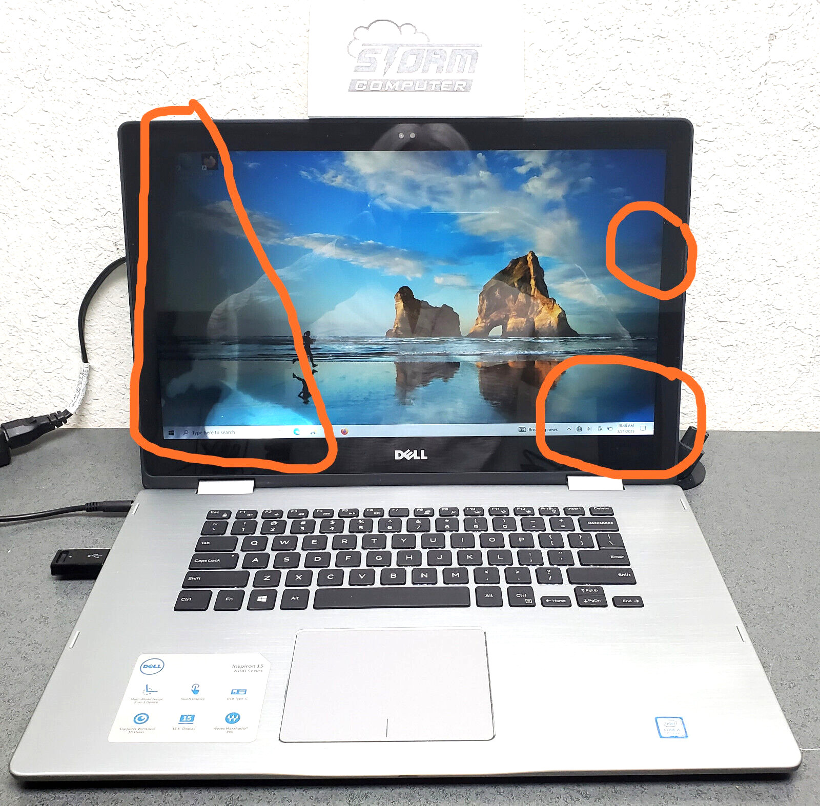 DELL Inspiron 15-7579 2-in-1 Laptop, i5-7200 8GB 256GB 15.6″ NO AC Adapter