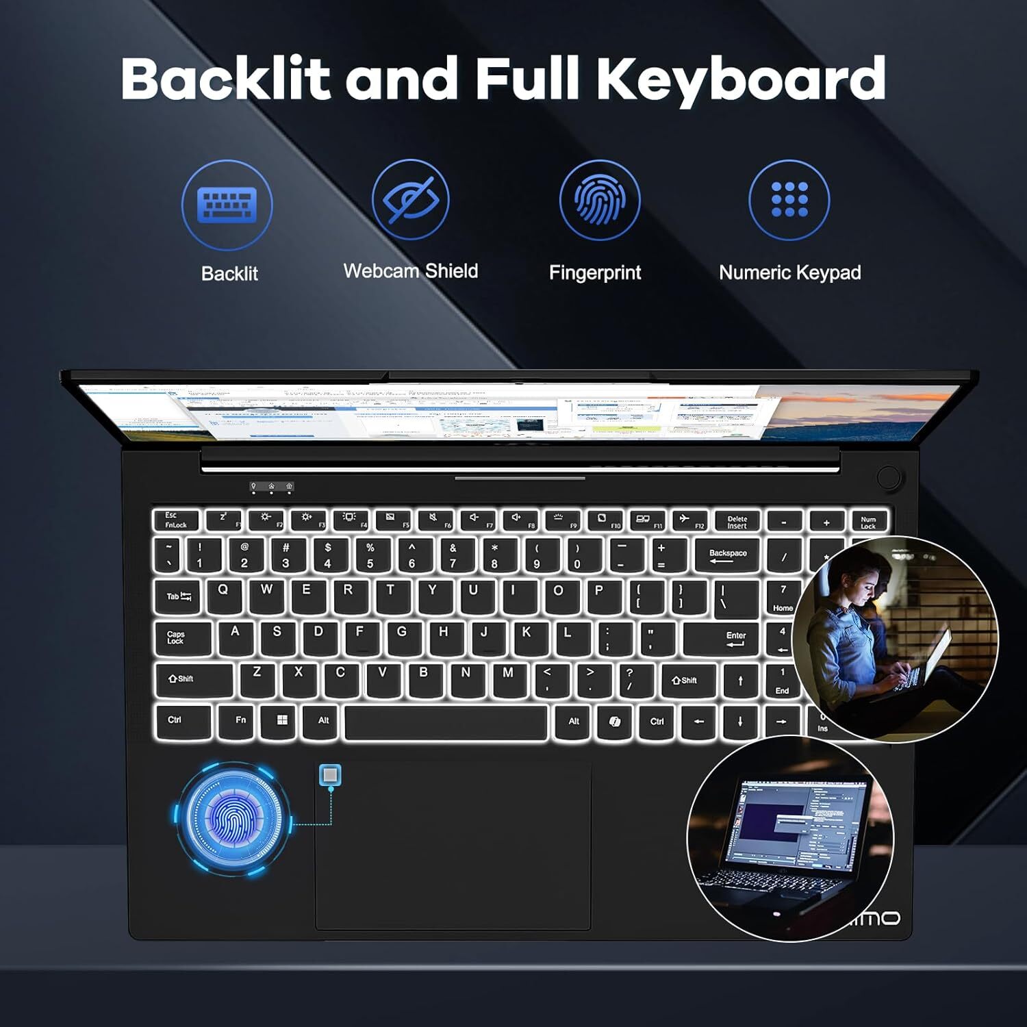 NIMO 15.6″ FHD lPS-Business-Laptop, 8 Cores Intel i5-12450H 16GB RAM 512GB SSD