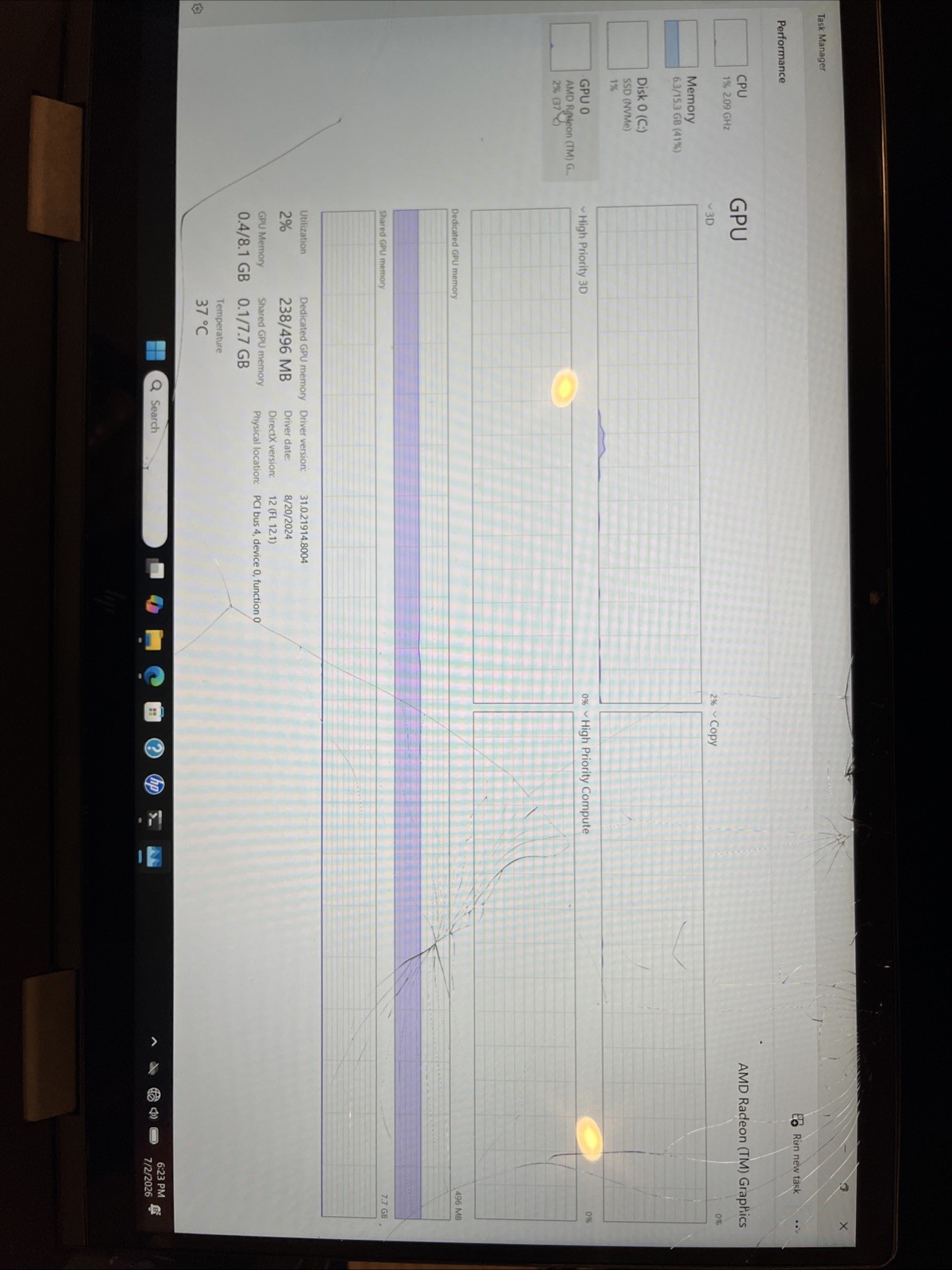 WORKS! HP Envy x360 15.6″ Ryzen 7 7730U 16GB RAM 512GB SSD Laptop. READ!