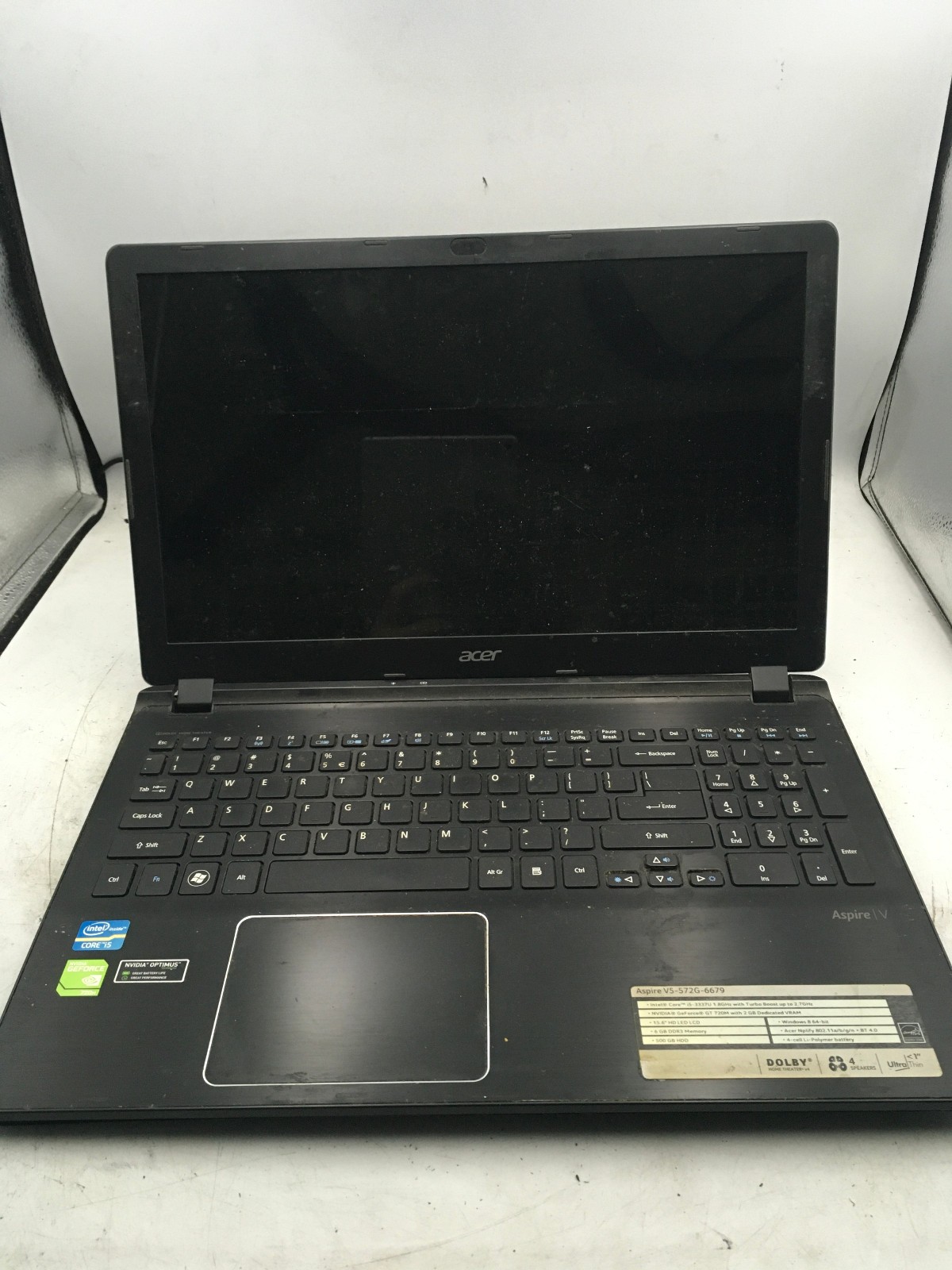 ACER ASPIRE V5 ZRK – FOR PARTS/BAD LCD – Intel Core i5-3317U – NO RAM – READ -BB