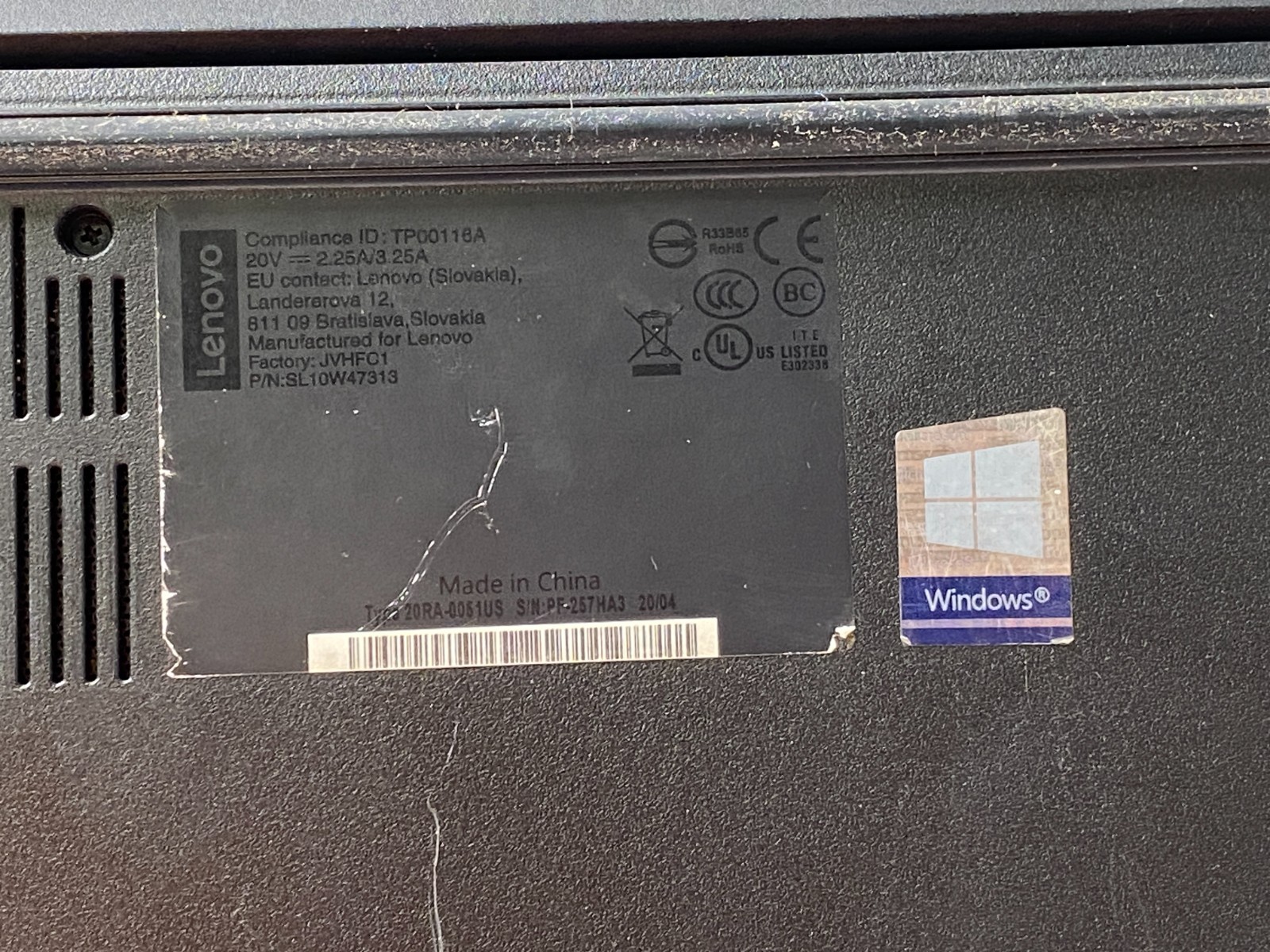 Lenovo Thinkpad E14 i3-10110u No RAM/SSD – Plays Chime, No POST PARTS