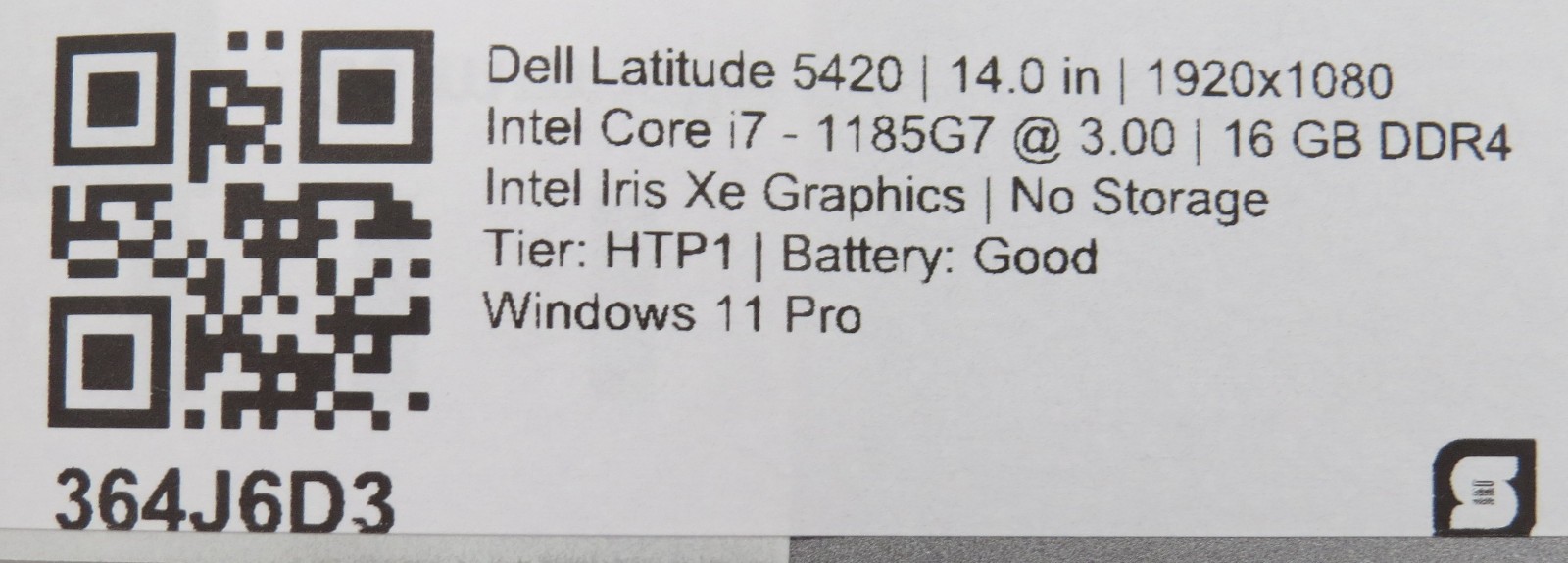Dell Latitude 5420 i7-1185G7@3GHz 16GB DDR4 500GB m2 14″ Win 11