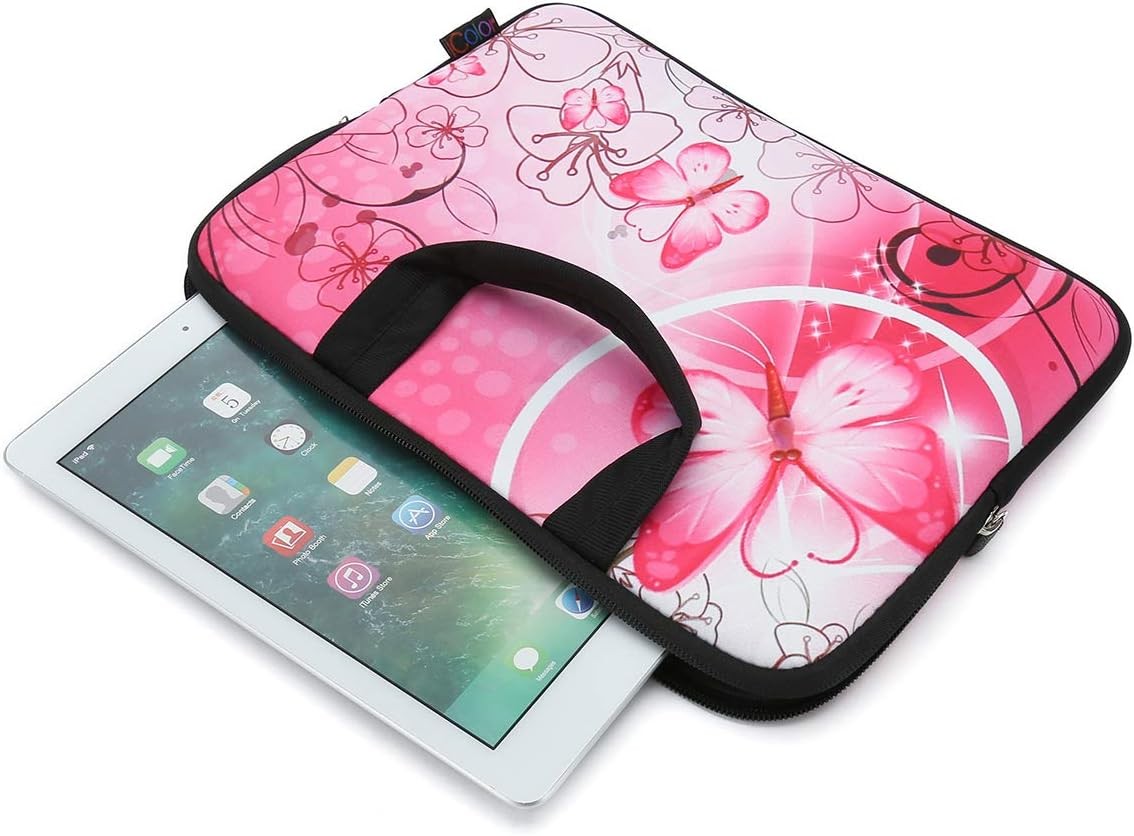 Neoprene Tablet Sleeve Cover with Handle for 9.7 to 10.2 Inch Apple iPads – Pink