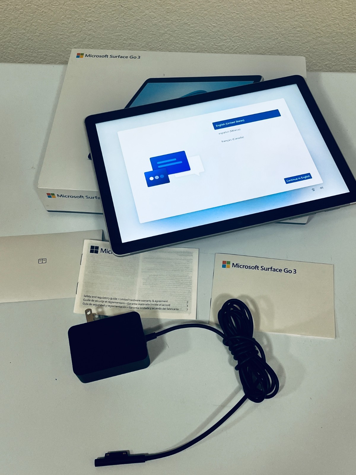 MS Surface Go 3, TypeCover, Power Supply, 8GB RAM, 128GB SSD, Battery Health 88%