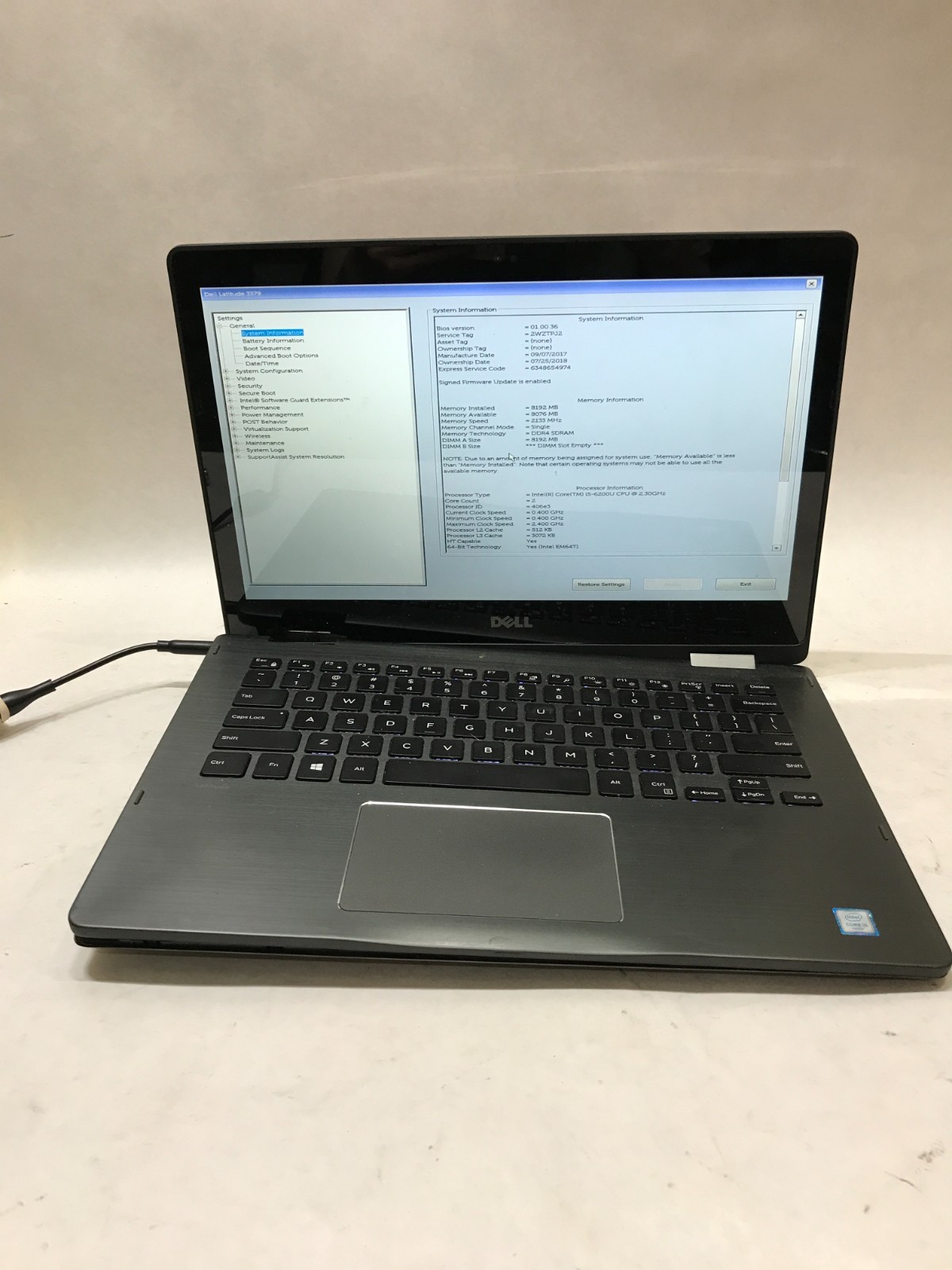 Dell Latitude 3379 13″ Intel Core i5 NO RAM NO HDD/OS For Parts/Repair AS IS -DW