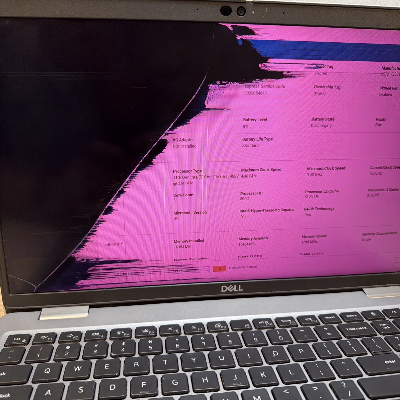 Dell Latitude 5520 i5-1145G7 16GB 512GB SSD 15″ FHD No OS – Broken Screen