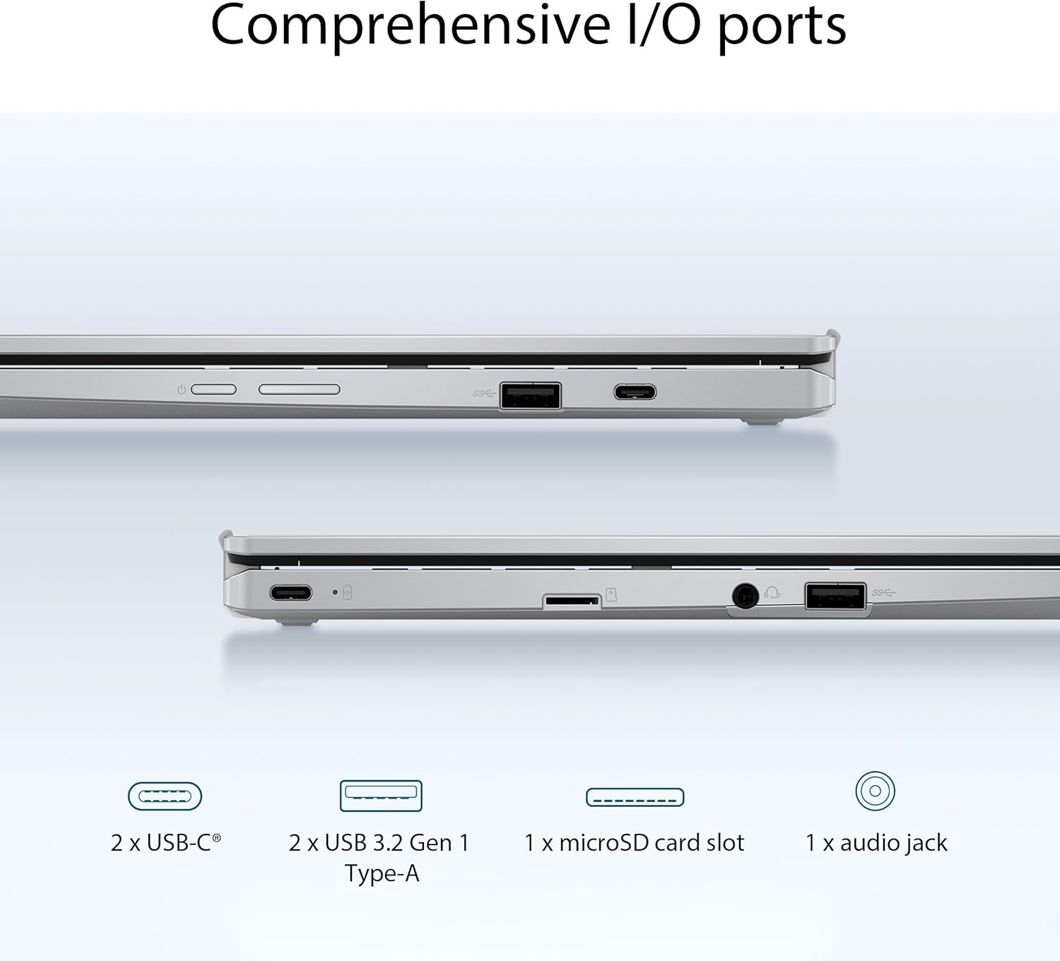 New ASUS Chromebook Flip CX1 14″ Touch N4500 128GB 8GB Silver CX1400FKA-AS88FT